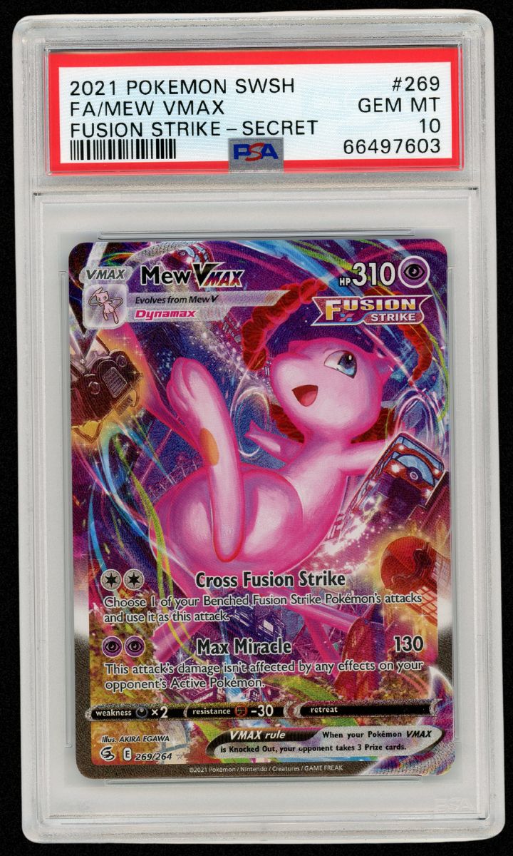 2021 Pokemon SWSH FA Mew VMAX Fusion Strike Secret #269 PSA 10 #3506