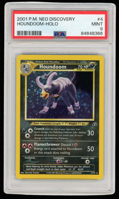 2001 Neo Discovery Houndoom Holo #4 PSA 9 #1423