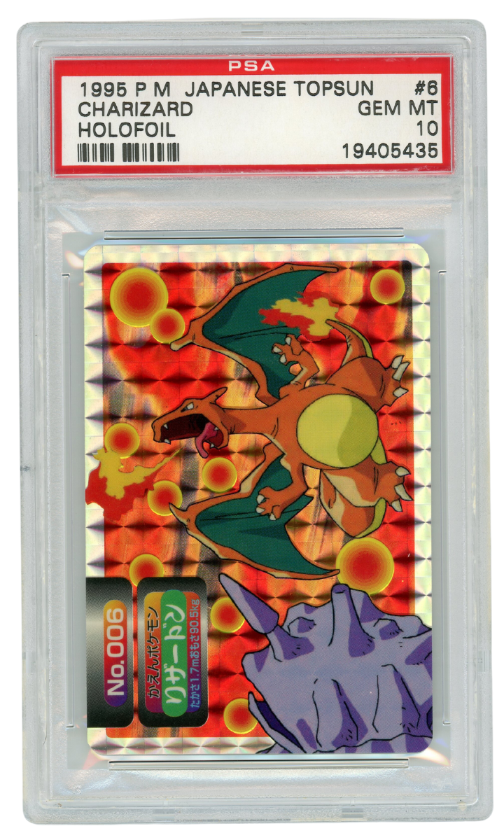 1995 Japanese Topsun Charizard Holo #6 Green Back PSA 10