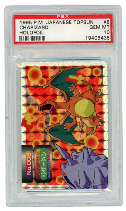 1995 Japanese Topsun Charizard Holo #6 Green Back PSA 10