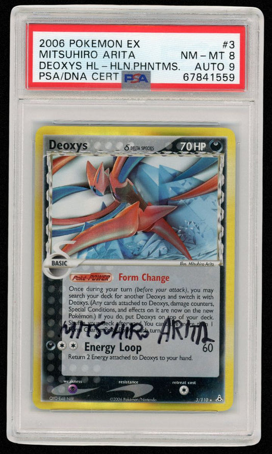 2006 Pokemon EX Mitsuhiro Arita Deoxys Holo Holon Phantoms #3 PSA 8 Auto 9 #3515