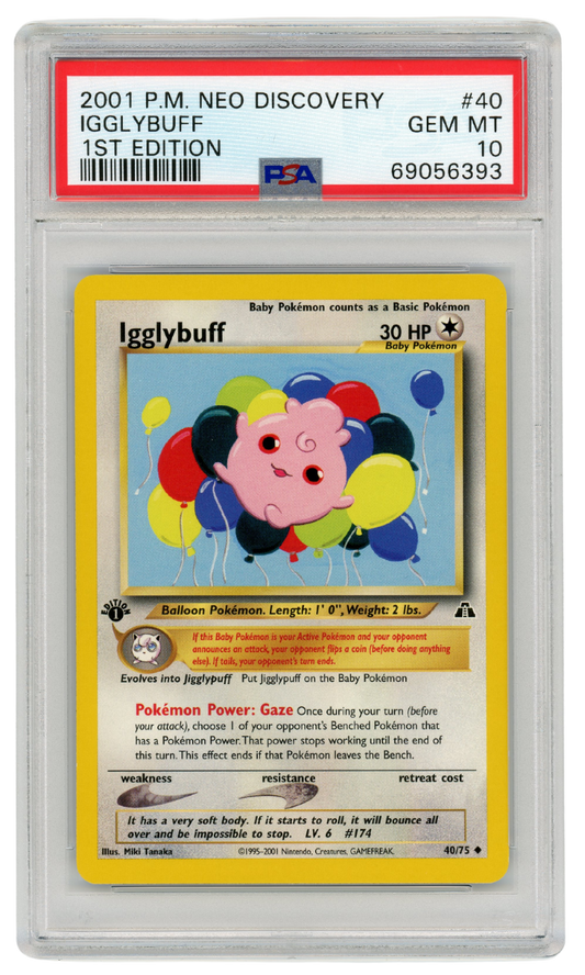 Igglybuff Neo Discovery 1st Edition 40/75 2001 Pokemon PSA 10 (#1265)