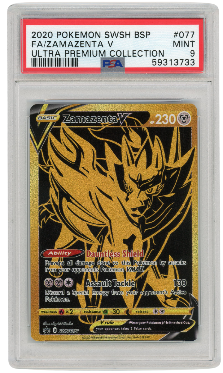 PSA 9 Zamazenta V FA Ultra Premium Collection Sword & Shield Black Star Promo #077 2020 Pokemon (#A1032)