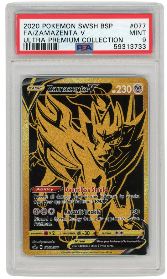 PSA 9 Zamazenta V FA Ultra Premium Collection Sword & Shield Black Star Promo #077 2020 Pokemon (#A1032)