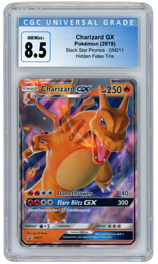 Charizard GX Hidden Fates Tins Black Star Promo SM211 2019 Pokemon CGC 8.5 (#3066)