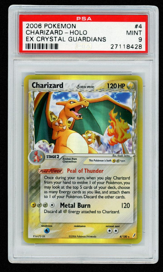 2006 Pokemon Charizard Holo EX Crystal Guardians #4 PSA 9 #3605