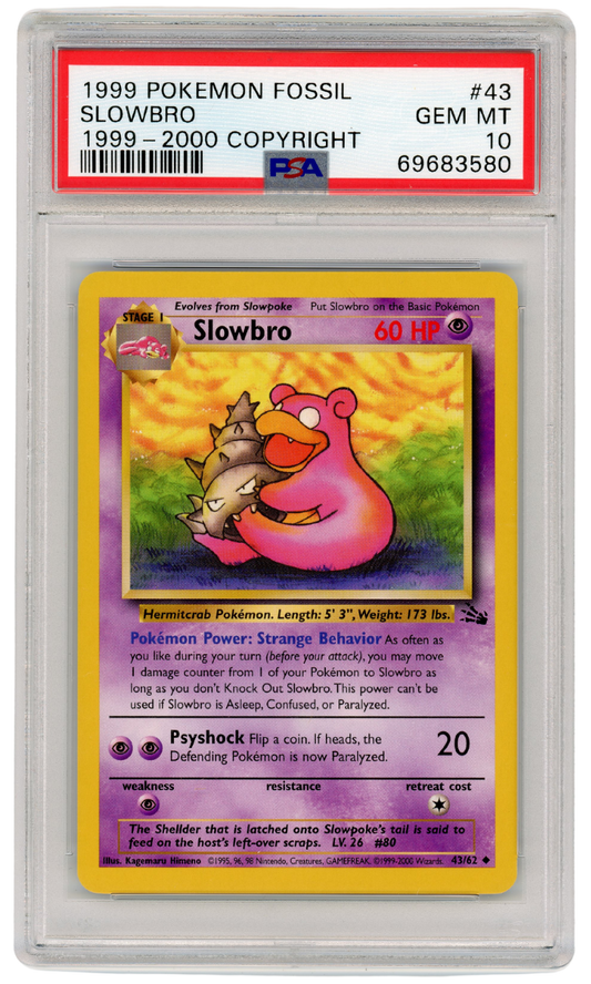 1999-2000 Fossil Slowbro 43/62 PSA 10 (#1323)