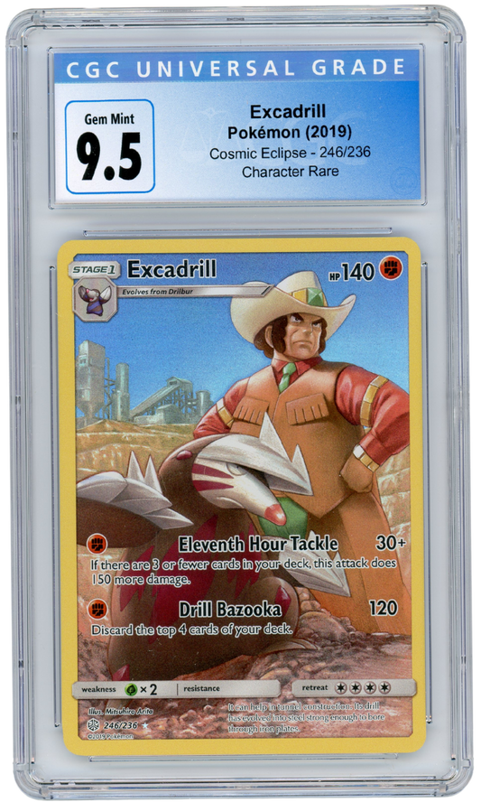 Excadrill Character Rare Cosmic Eclipse 246/236 Pokemon CGC 9.5 (#1022)