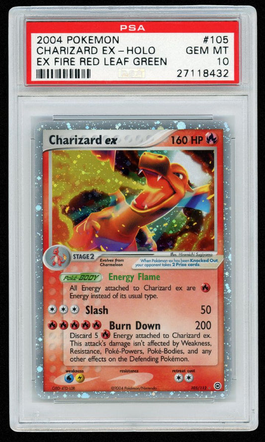2004 Pokemon Charizard EX Fire Red Leaf Green Holo #105 PSA 10 #3610
