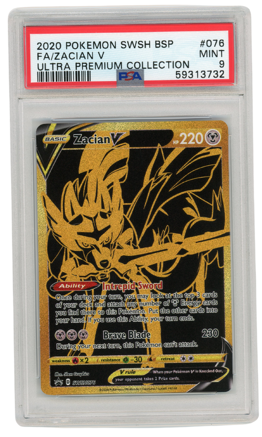 PSA 9 Zacian V FA Ultra Premium Collection Sword & Shield Black Star Promo #076 2020 Pokemon (#A1034)