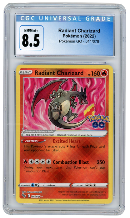 CGC 8.5 Radiant Charizard #011 Pokemon GO 2022 (#6004)