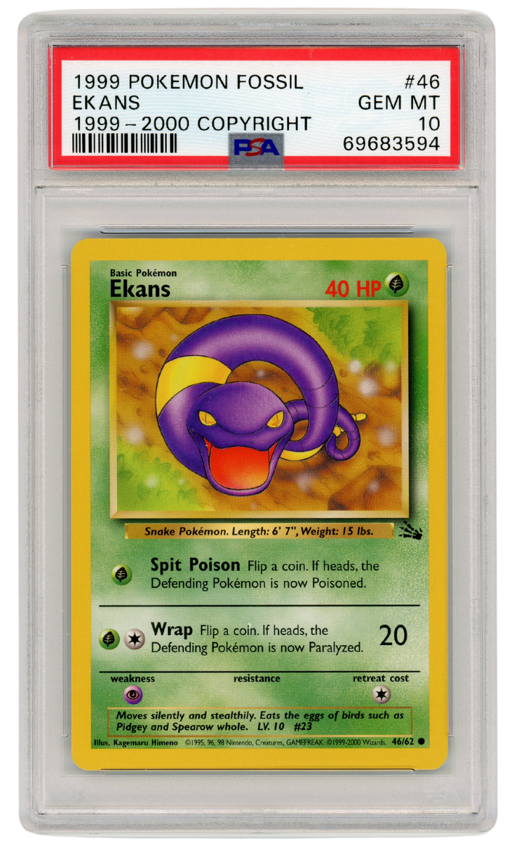 1999-2000 Fossil Ekans 46/62 PSA 10 (#1321)