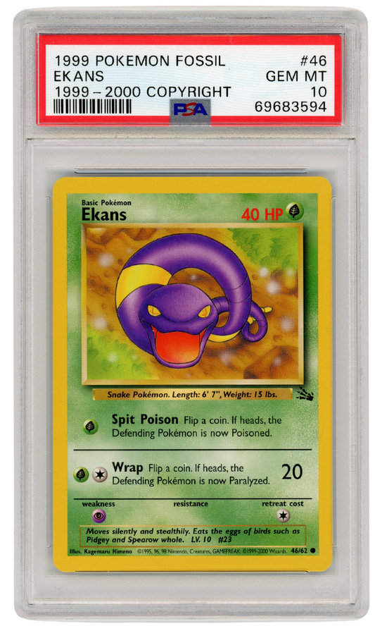 1999-2000 Fossil Ekans 46/62 PSA 10 (#1321)