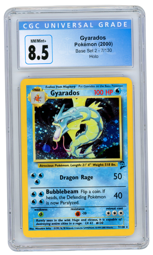 Gyarados Base Set 2 Holo 7/130 2000 CGC 8.5 (#9007)