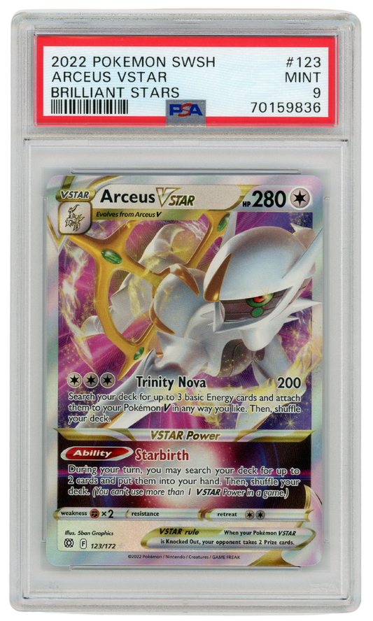 PSA 9 Arceus VSTAR Brilliant Stars Sword & Shield #123 2022 Pokemon (#1410)