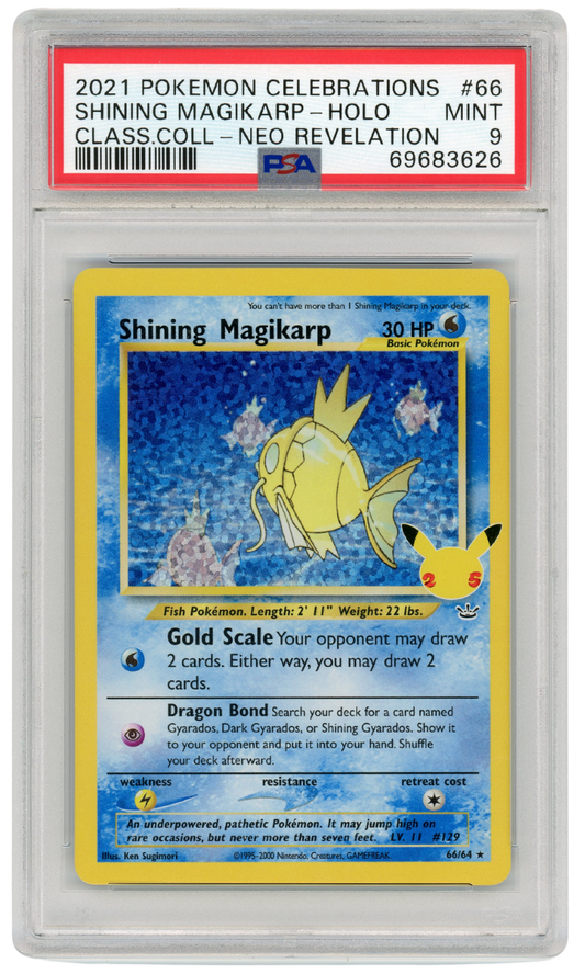 Shining Magikarp Celebrations Holo Neo Revelation #66 2021 Pokemon PSA 9 (#1333)