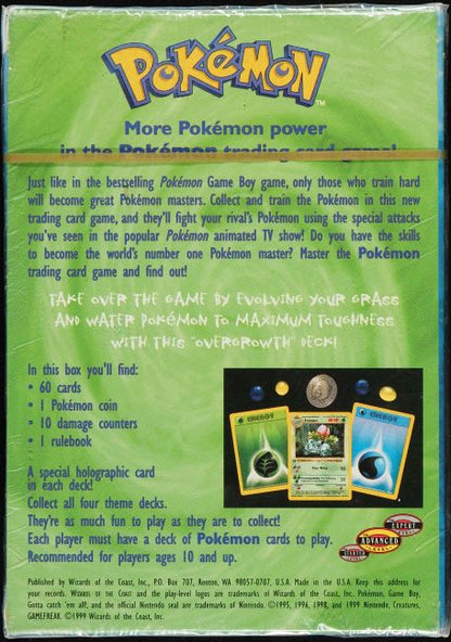 1999 POKEMON BASE SET SHADOWLESS GOLD STRIP OVERGROWTH THEME DECK SEALED