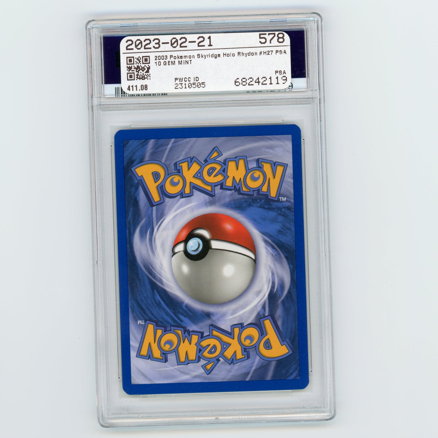 2003 Pokemon Skyridge Rhydon Holo H27 PSA 10 (#3652)