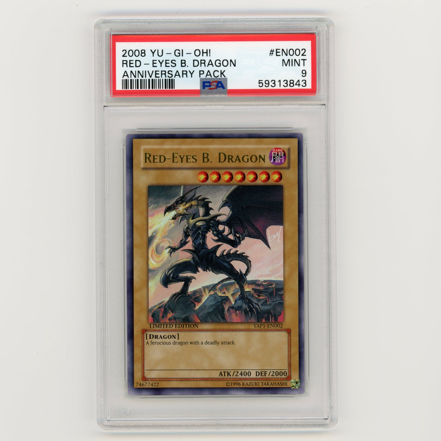 2008 Yu-Gi-Oh Red Eyes Black Dragon Anniversary Pack EN002 PSA 9 (#AF4)