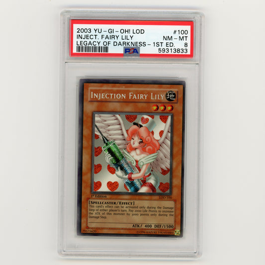 2003 YuGiOh Injection Fairy Lily Legacy of Darkness 1st #100 PSA 8 (#AF7)