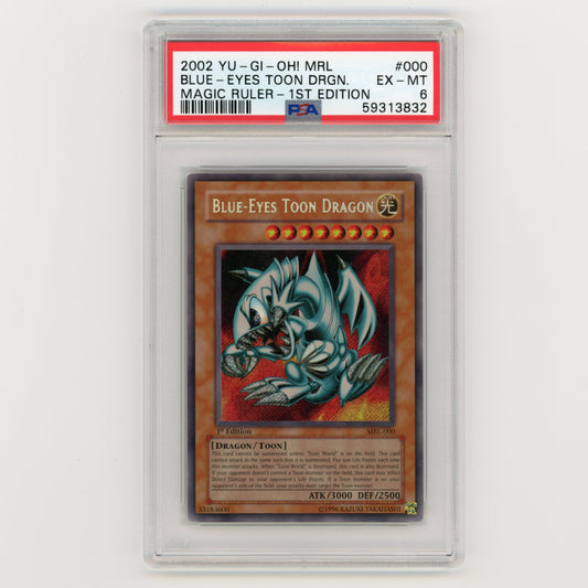 2002 YuGiOh Blue Eyes Toon Dragon MRL #000 Magic Ruler 1st PSA 6 (#AF10)