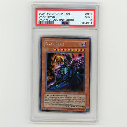 2004 YuGiOh Promo Dark Sage Dawn of Destiny Xbox #002 PSA 9 (#AF11)