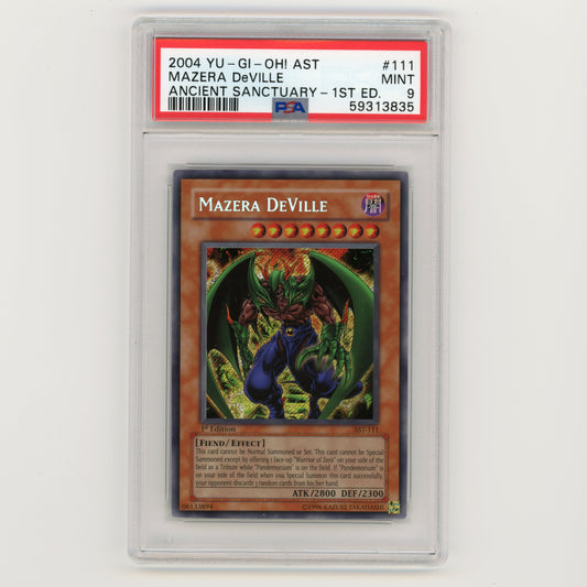 2004 YuGiOh AST Mazera DeVille Ancient Sanctuary 1st #111 PSA 9 (#AF14)