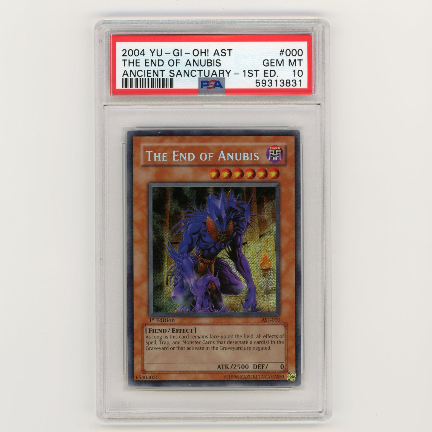 2004 YuGiOh AST The End of Anubis Ancient Sanctuary 1st #000 PSA 10 (#AF21)