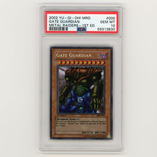 2002 YuGiOh MRD Gate Guardian Metal Raiders 1st #000 PSA 10 (#AF24)