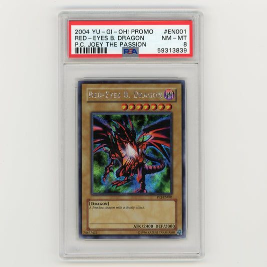2004 YuGiOh Promo Red Eyes B Dragon PC Joey The Passion EN001 PSA 8 (#AF28)