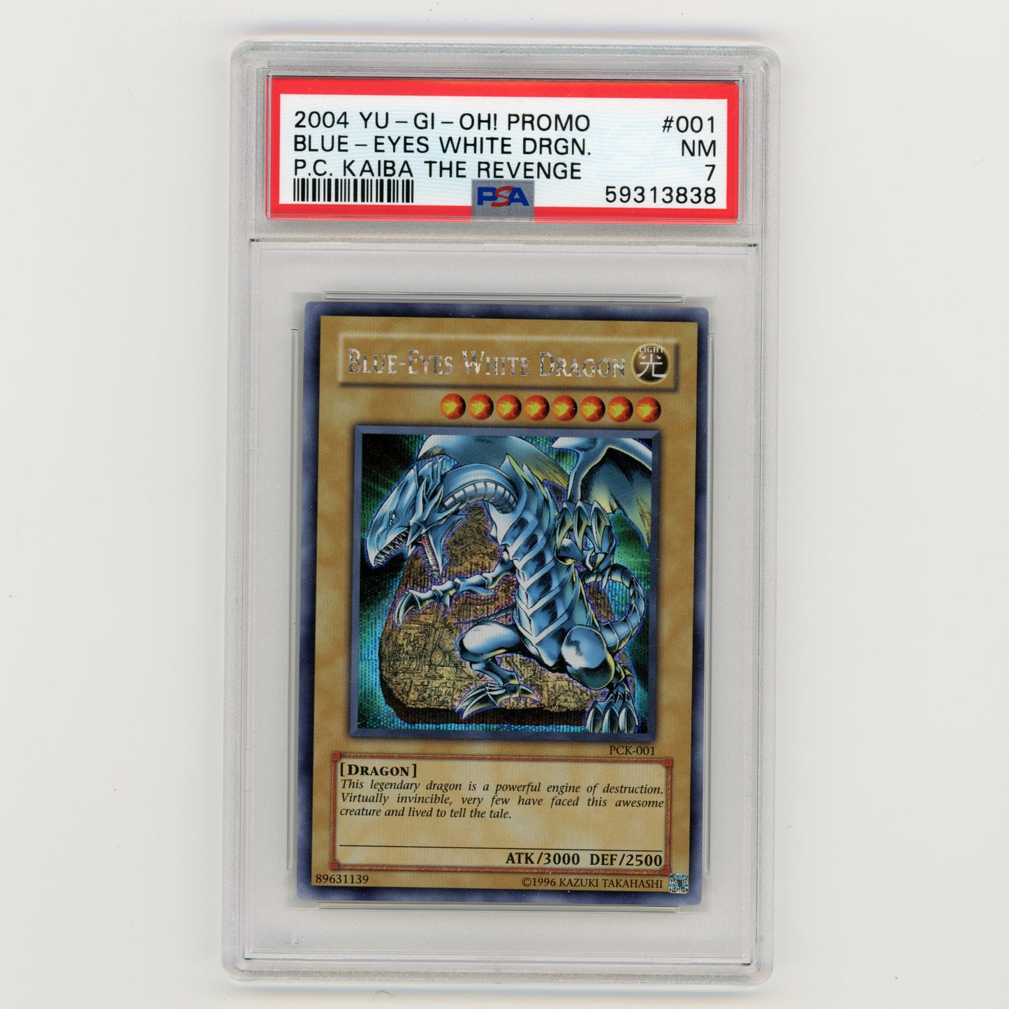 2004 YuGiOh Promo Blue Eyes White Dragon PC Kaiba The Revenge 001 PSA 7 (#AF29)