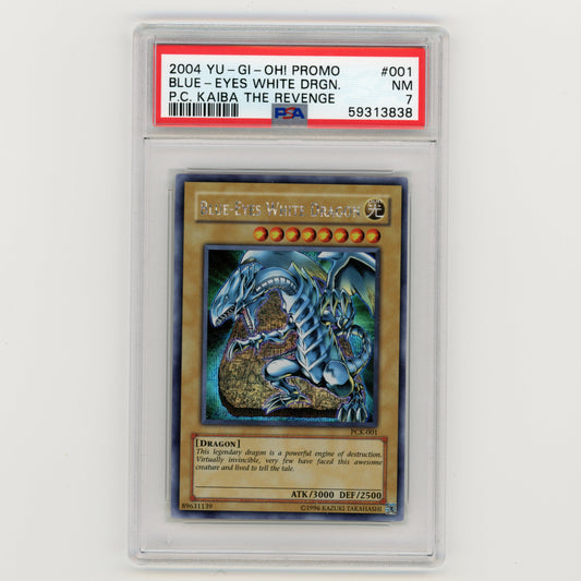 2004 YuGiOh Promo Blue Eyes White Dragon PC Kaiba The Revenge 001 PSA 7 (#AF29)