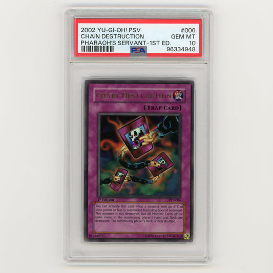 2002 YuGiOh PSV Chain Destruction Pharaoh's Servant 1st Ed #006 PSA 10 (#AF30)