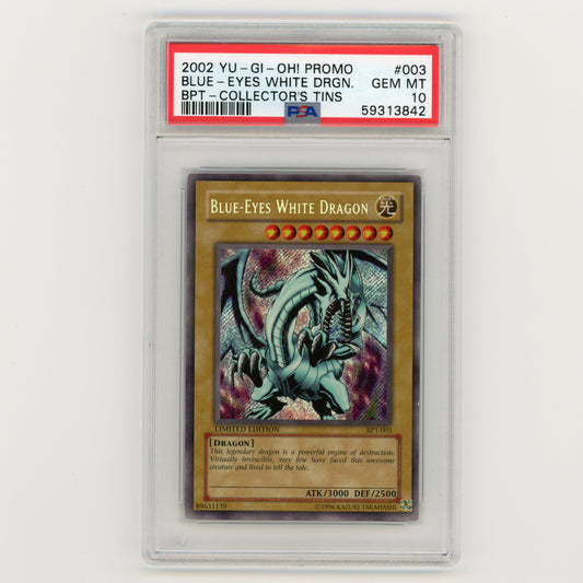 2002 YuGiOh Promo Blue Eyes White Dragon BPT Collector's Tins #003 PSA 10 (#AF33)