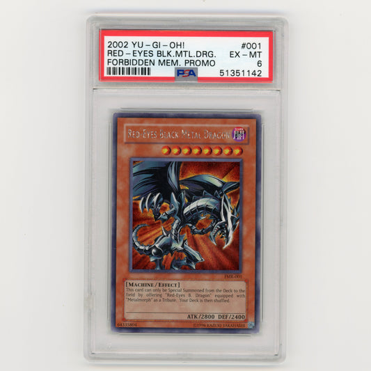 2002 YuGiOh Red Eyes BLK MTL Dragon Forbidden Mem Promo #001 PSA 6 (#AF35)