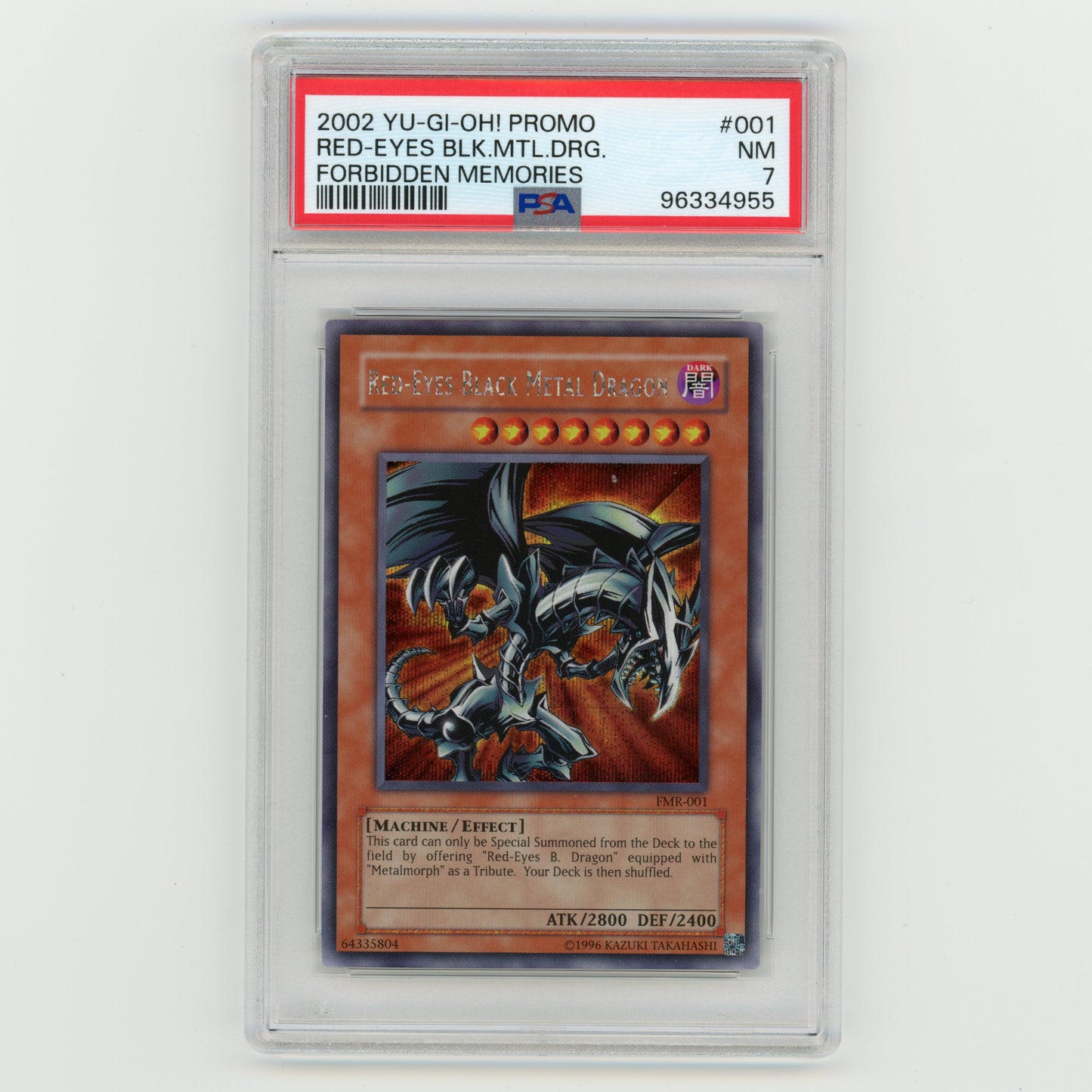 2003 YuGiOh Red Eyes BLK MTL Dragon Forbidden Mem Promo #001 PSA 7 (#AF36)
