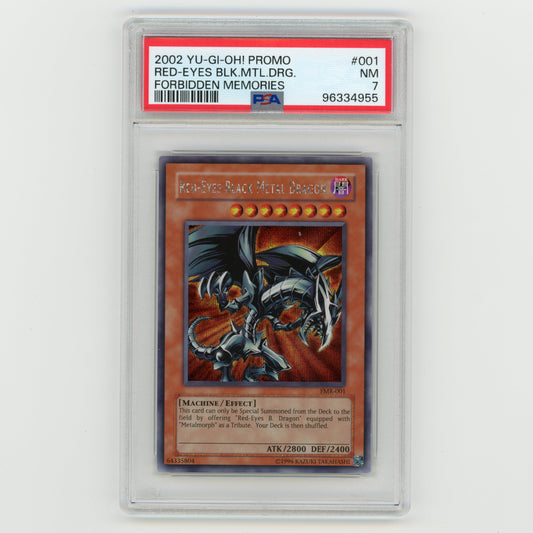 2003 YuGiOh Red Eyes BLK MTL Dragon Forbidden Mem Promo #001 PSA 7 (#AF36)