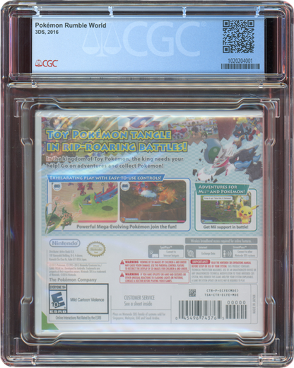 2016 POKEMON RUMBLE WORLD NINTENDO 3DS CGC 9.8 A++ SEALED