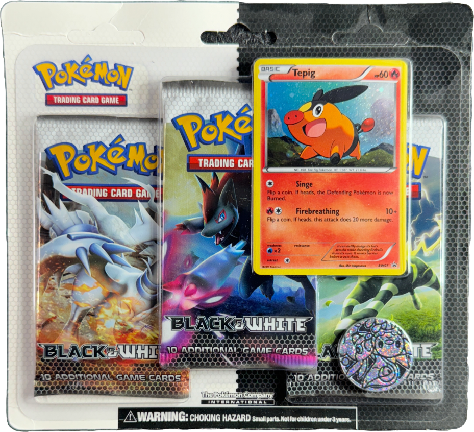 2011 POKEMON BW BLACK & WHITE TEPIG TRIPLE BLISTER PACK SEALED *GENERIC IMAGE*